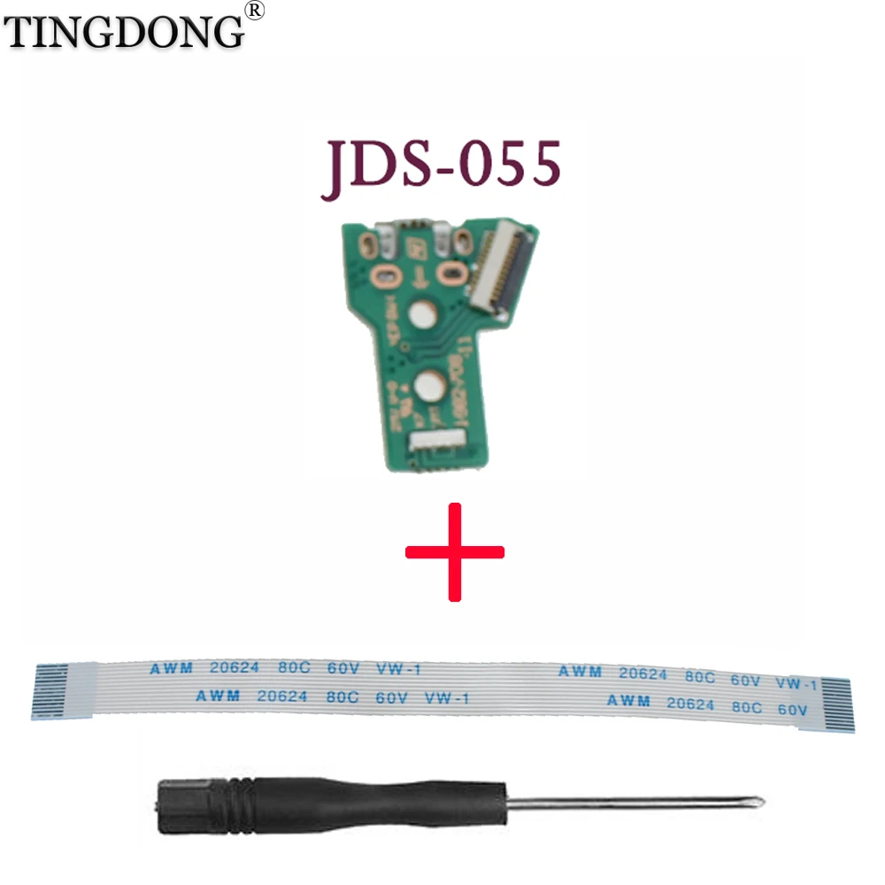 

For SONY PS4 Controller USB Charging Port Socket Board JDS-055 Handle charging socket switch board 12PIN cable Module for PS4