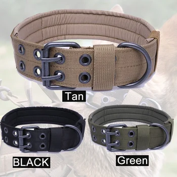 

Dog Collar Adjustable Military Training For Dogs Nylon Leash With Metal Buckle