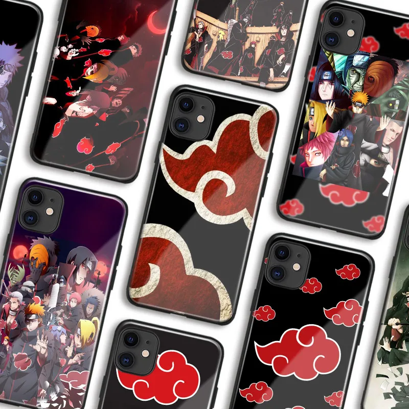 Чехол из закаленного стекла Akatsuki Naruto для Apple iPhone SE 6s 7 8 Plus X XR XS 11 Pro 12 Mini Max|Бамперы| |