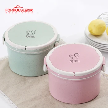 

1000ml Lunch Boxs Food Fruit Storage Container Portable Bento Box Anti Leakage For Children with Handle and Spoon