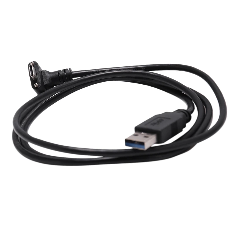 FULL-Down Up Angled USB 3.1 Type-C Dual Screw Locking To Standard USB3.0 Data Cable 90 Degree for Camera 1.2M