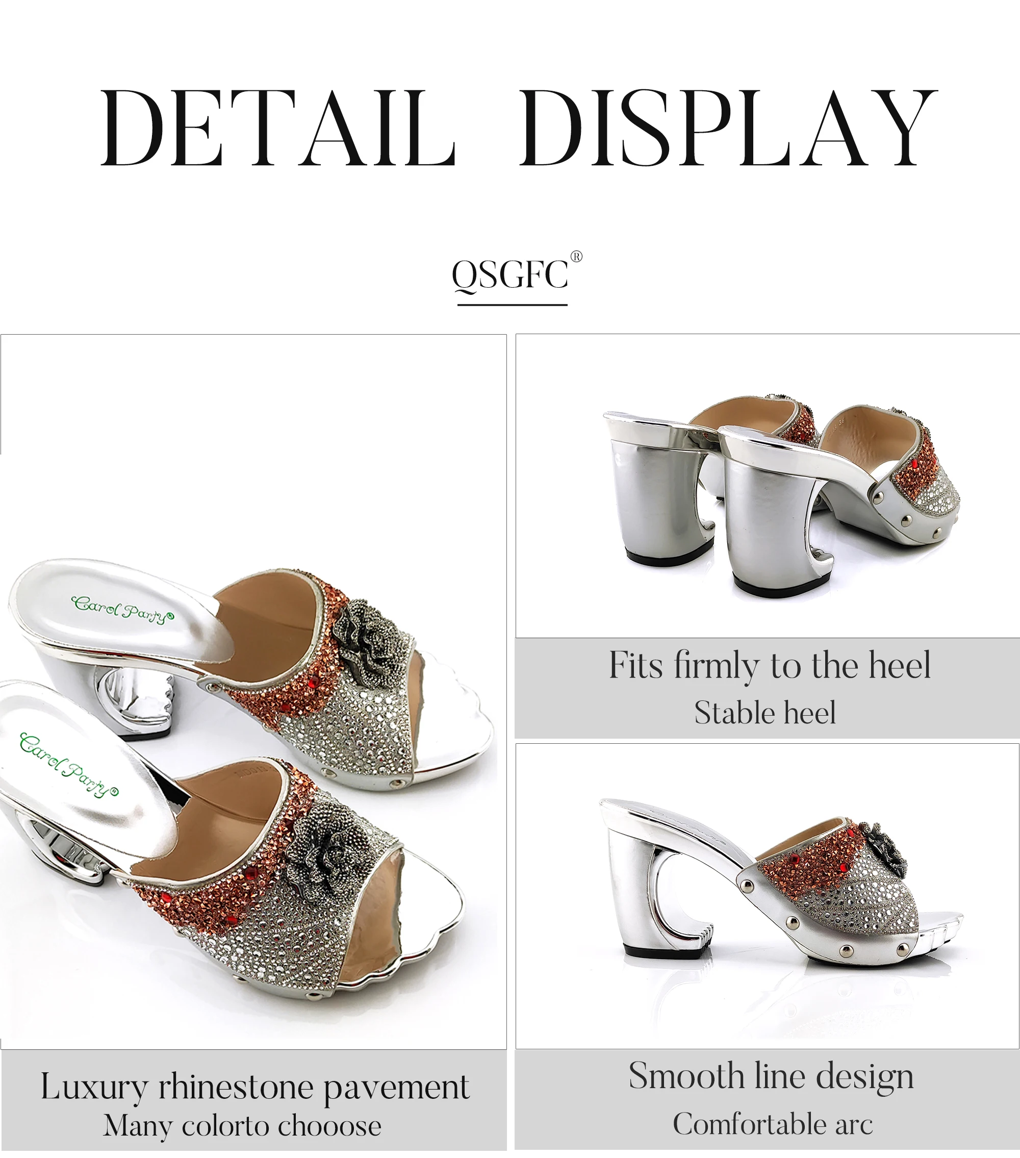 Fashionable Italian Silver Color Shoes and Bag Sets