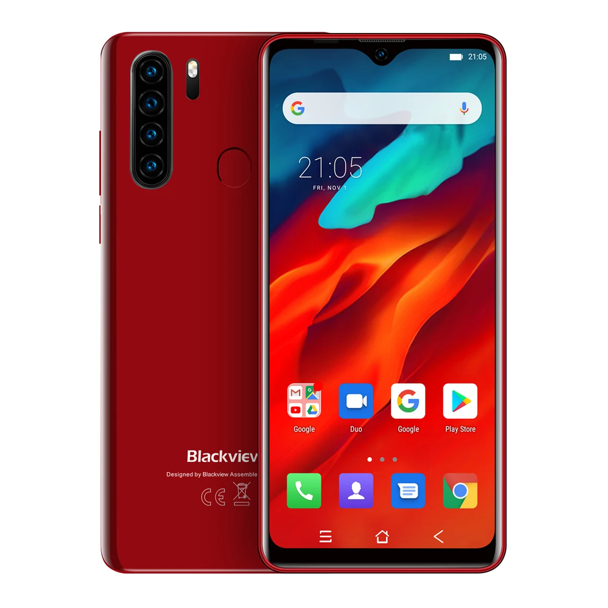 Blackview A80 Pro, глобальная версия, 4 Гб+ 64 ГБ, 4680 мА/ч, мобильный телефон, четырехъярусная камера заднего вида, 6,49 ', дроп, мобильный телефон, 4G, мобильный смартфон - Цвет: Красный