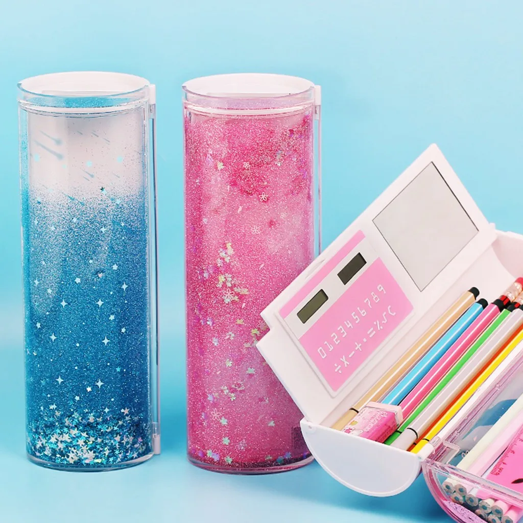 

Stationery Box Multi-function Pen Case Transparent Simple Cylindrical Pencil Case