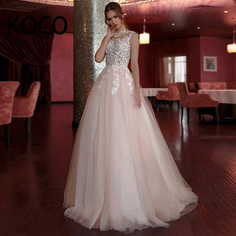 『Cheap!!!』- MACDUGALL Charming Shining Simple A-line Wedding Dress,
Round Neck, Sleeveless, Made To Order, 2021,Applique
