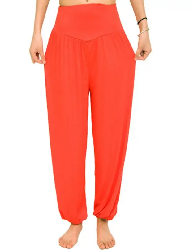 k044 Orange LJCUIYAO Модные женские красочные шаровары Высокая талия штаны Свободные Брюки женские пляжные плюс размер хлопковые мягкие леггинсы - Цвет: k044 Orange