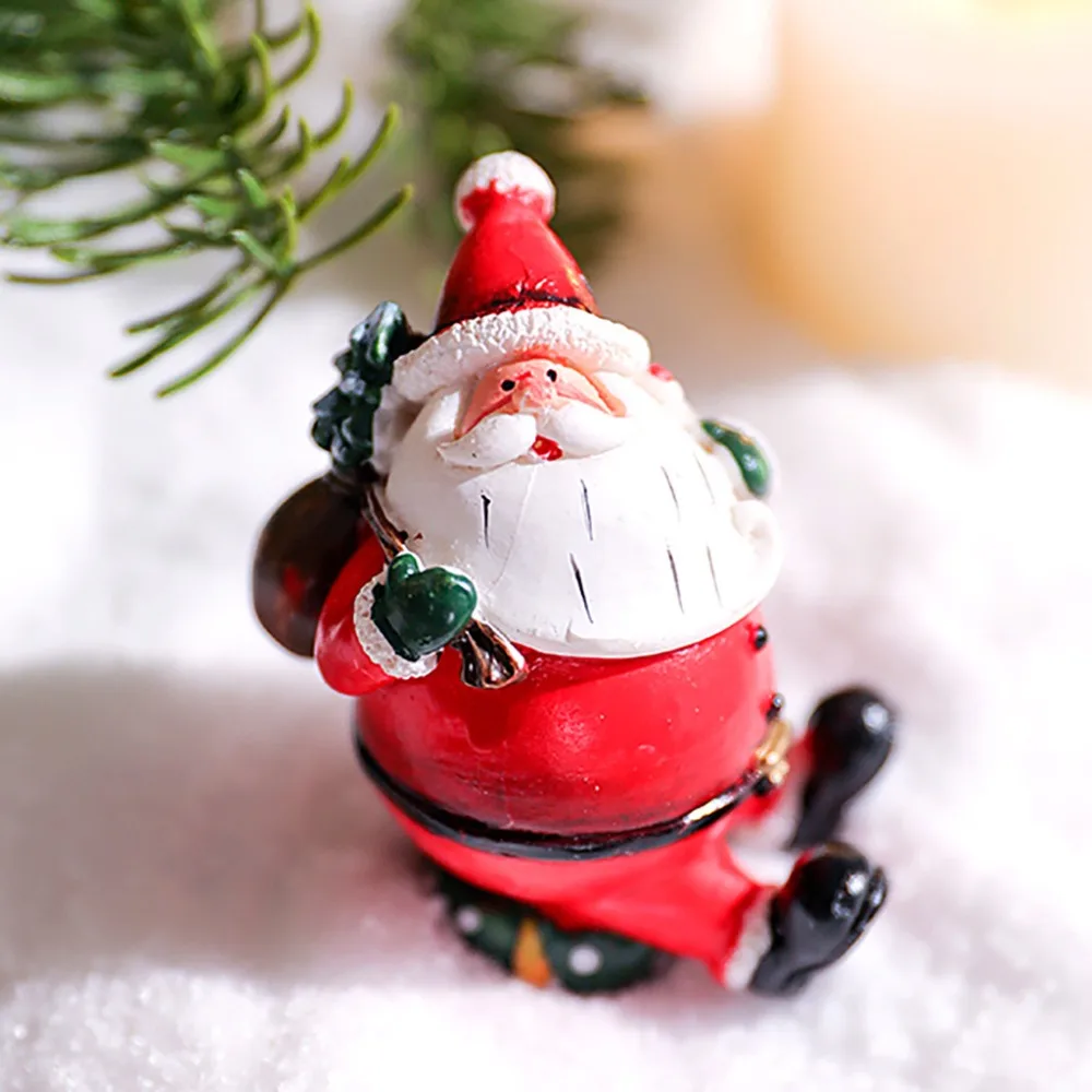 Santa Resin Doll Christmas Tree Santa Claus Accessories Gift Desktop Decoration Home Decor Diy Ornament bricolage noel#25