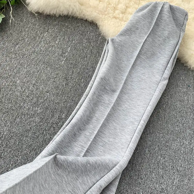 Foamlina/женские расклешенные брюки; Однотонные эластичные длинные брюки с высокой талией в Корейском стиле; Новинка года; Осенняя рабочая одежда; брюки