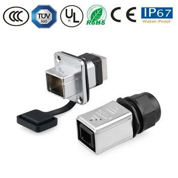 

RJ45 waterproof connector rj45 signal metal plug socket cable/wire/panel IP67 connector
