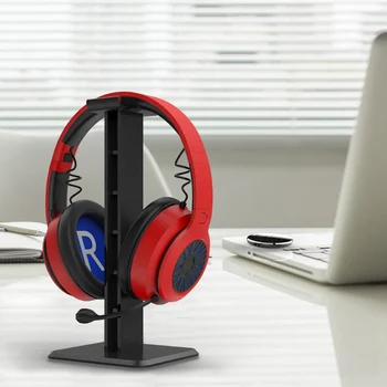 

Headphone Holder ABS Stand Lightweight Stable Desktop Bracket With Sticker For Gaming Headphones Headsets, Black