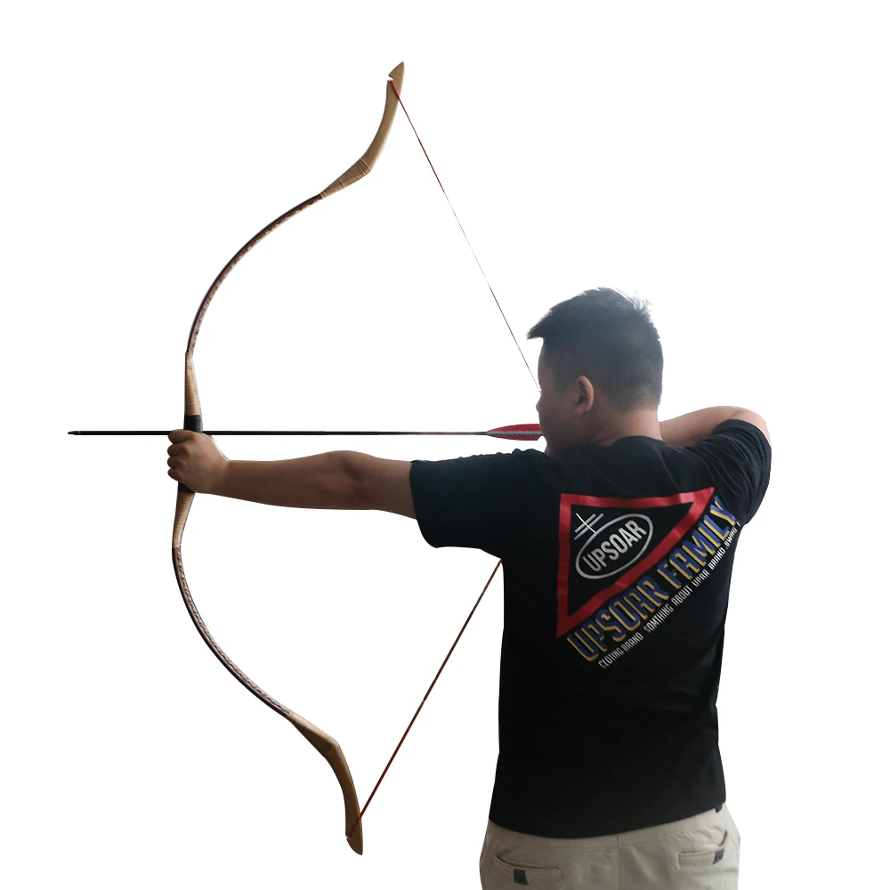20-55lbs Archery Hunting Recurve Bow Black Traditional Longbow Horse Bow Target 