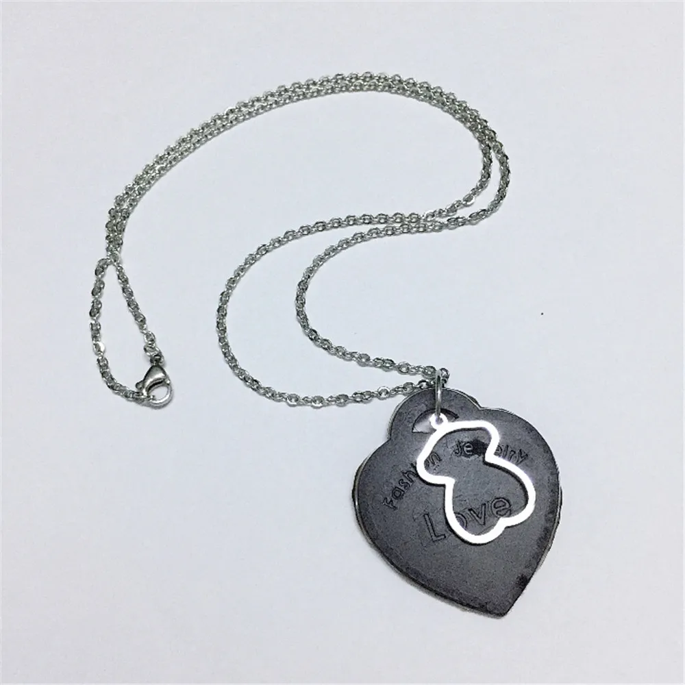 

cool black color bear necklace stainless steel necklaces best choice for gift lovely shape hot sell jewelry high quality