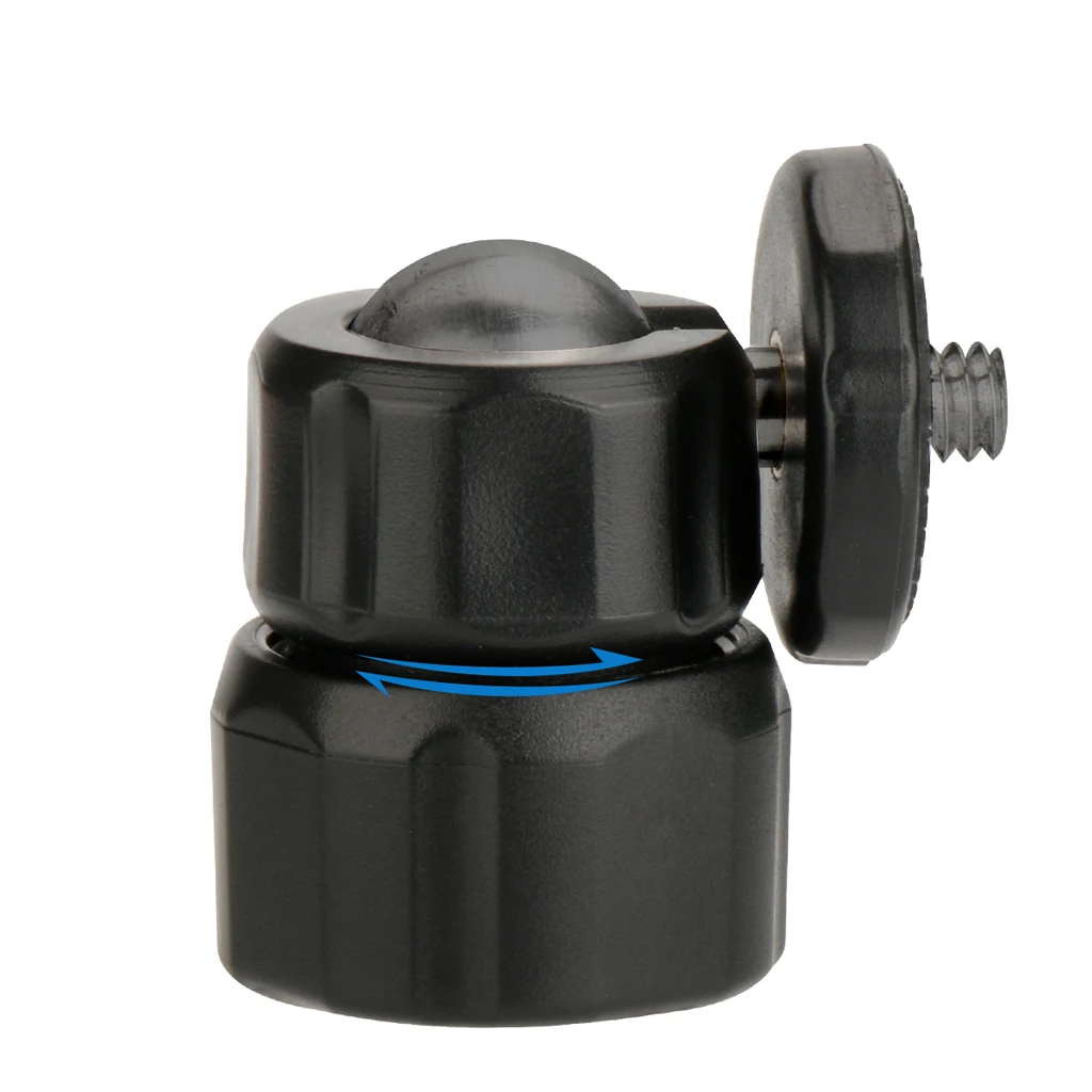 360 Degree Adjustable Mini Hot Shoe Adapter 1/4'' Screw Tripod Ball Head Mount Stand for Canon Nikon Sony SLR Camera Tripod Head