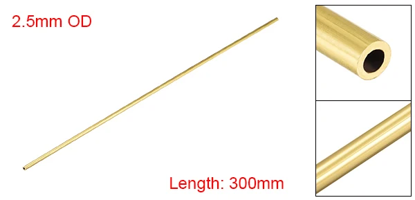 Round Brass Tube 300 mm Length 8 mm OD 1 mm Wall Thickness Seamless Straight Pipe Tube 2 Pieces