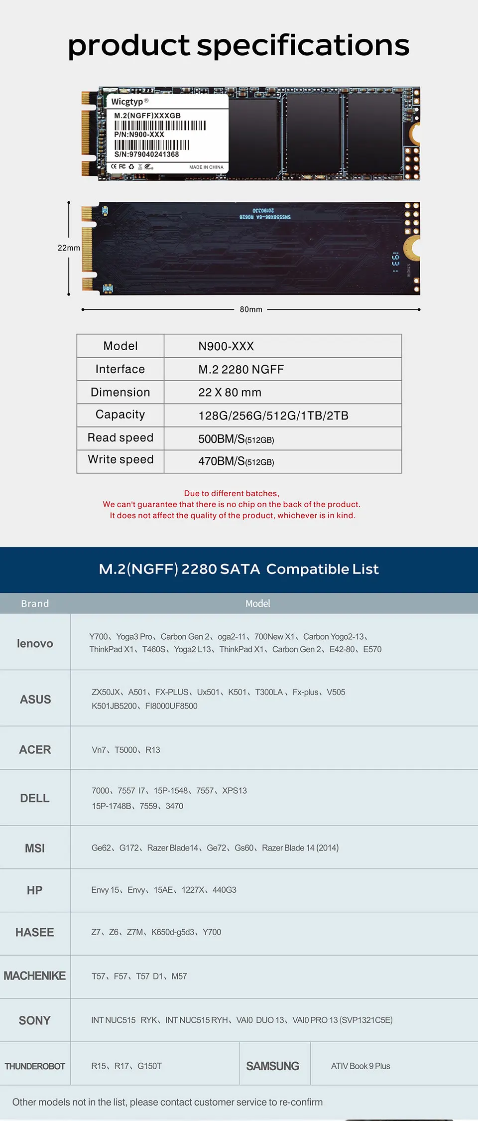 Скидка 50% Wicgtyp 42*22 мм Тонкий NGFF M.2 hd ssd 128 ГБ 256 ГБ 512 ГБ 1 ТБ Pcie msata твердотельный накопитель для Thinkpad E53 S5 T440S