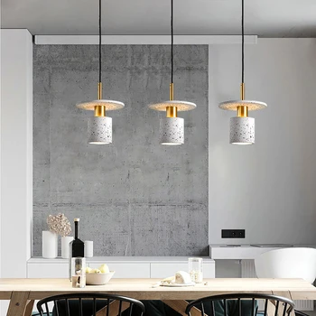 

Nordic Terrazzo Brass Small Pendant Lights Restaurant Bar Modern Minimalistic Hanging Lamp Cafe Bedroom Bedside Light Fixtures