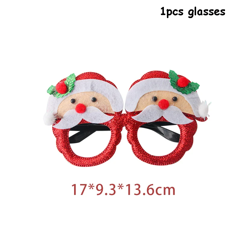 Рождественские украшения для дома деревянный Санта Клаус Снеговик ремесло Рождество Noel Merry Christmas повязка Navidad Рождественский подарок Natal - Цвет: 1pcs glasses
