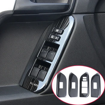 

For Toyota Land Cruiser Prado FJ150 2010-2019 Black titanium Window Lift Regulator Cover Trim Car Styling 4pcs