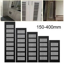 

80*150-400mm Ventilation Net Household Vents Exhaust Holes Aluminum Black Shutter Grille Furniture Shoe Cabinet Vent Cover