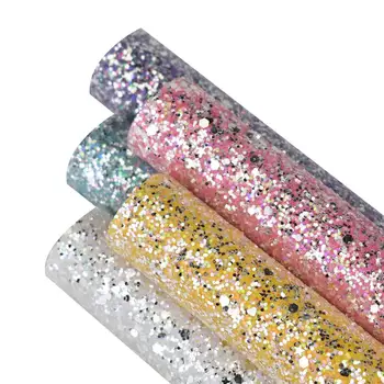 

HSDCraft 20x34cm A4 star and Corazon Glitter on Leather Fabric,DIY handmade materials