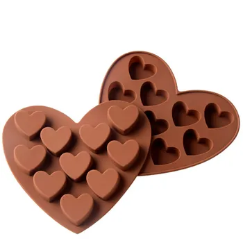 

10 Heart-Shaped Chocolate Mold Candy Cake DIY Silicone Ice Cube Pudding Western Pastries Cookie Mold Kitchen Baking Tool