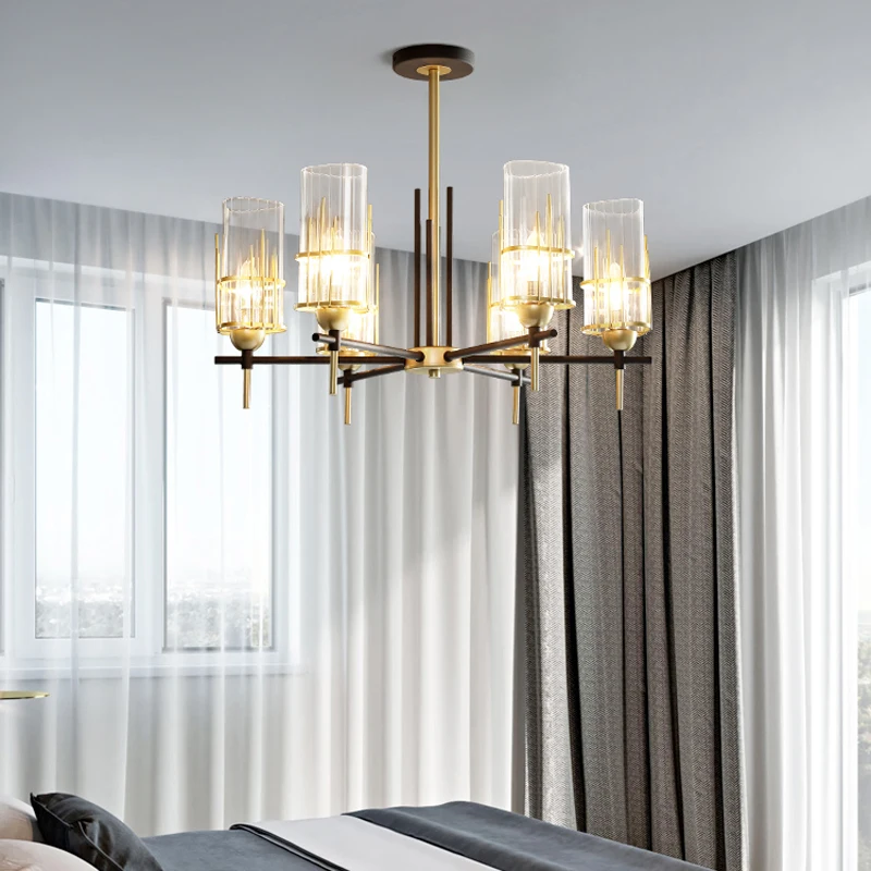 Nordic luxury LED chandelier living room lamp simple bedroom dining room lamp creative post-modern tea shop lighting
