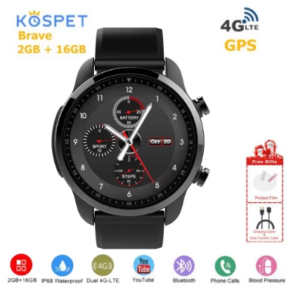 

Kospet Brave Smart Watch men 2G + 16G 1.3 ips Android smartwatch GPS Wifi Bluetooth Plastic Vacuum Coating Android 6.0 Polymer