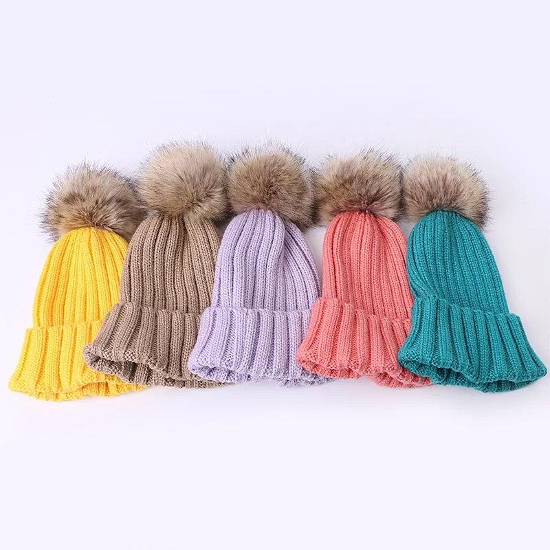 Шапка бини для девочек модная зимняя и весенняя шапка из искусственного меха с