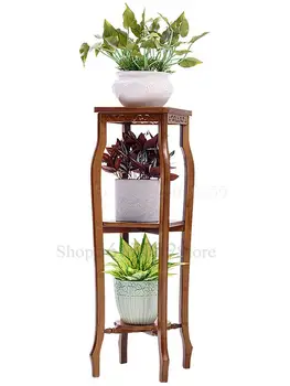 

Flower shelf solid wood floor type indoor multi-layer meaty green bar special offer balcony living room storage decoration