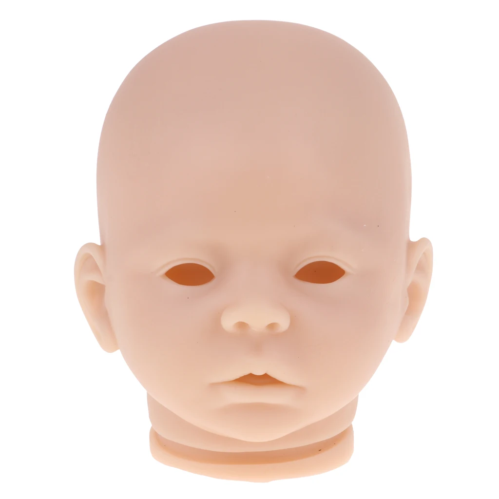 Soft Silicone Realistic Newborn Baby Doll Unpainted Head Sculpt Mold For 18inch Reborn Custom Kits Normal Skin Tone