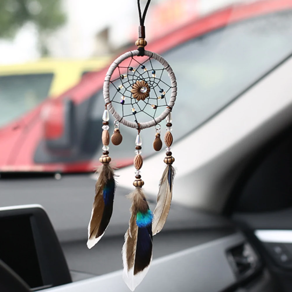 

1pc 30cm Length Car Pendant Handicraft Fashionable Dreamcatcher Feather Hanging Ornament