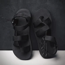 Мужские сандалии-гладиаторы в римском стиле; размеры 39 s; легкая дышащая Повседневная пляжная Мужская обувь; сезон лето; Новинка года; модные сандалии с закрытым носком