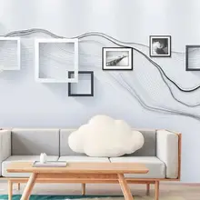 Изготовленные на заказ черно-белые кривые фоторамки ТВ Настенные обои, МУРАЛ