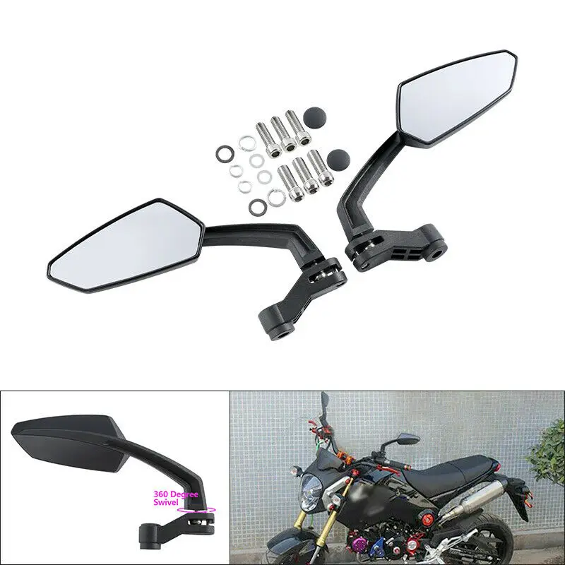 Мотоцикл 8 мм 10 мм Угловое зеркало заднего вида для Harley Touring Dirt bike Chopper Crusier