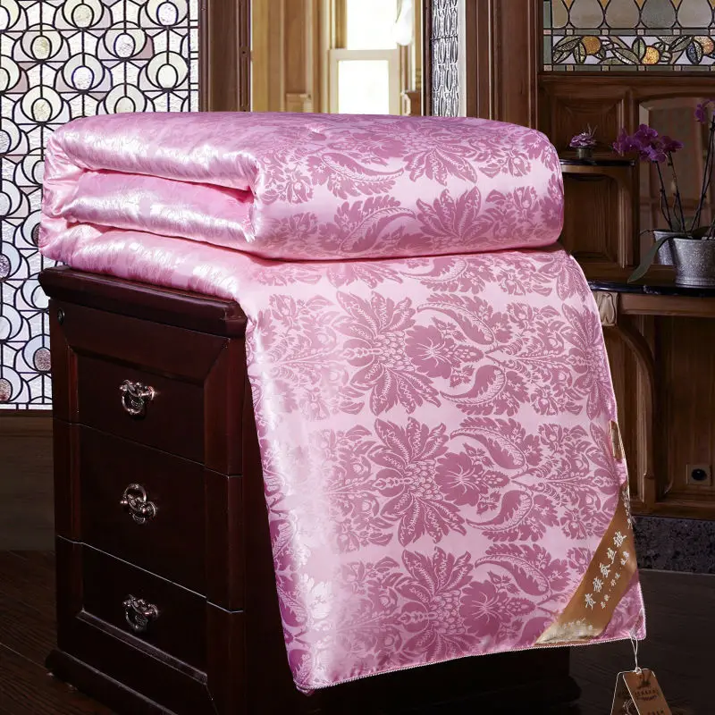 Роскошное шелковое стеганое стеганное одеяло с изображением тутовицы одеяло зимнее постельное белье из шелка одеяло Король Королева двойной размер
