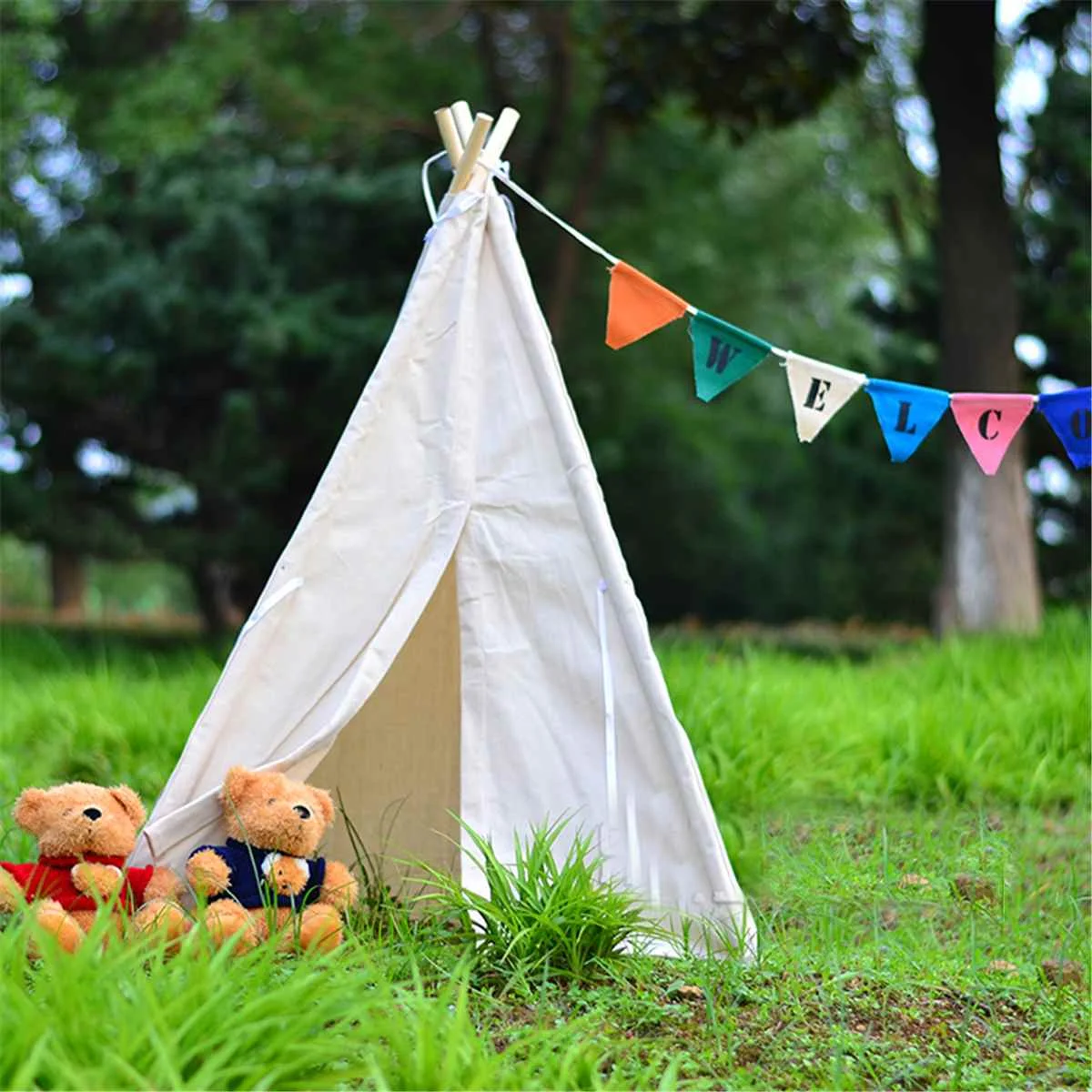 Игровая палатка Tipi Triangle KidsTent Teepee Холщовый спальный купол 130 см домик