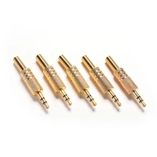 Mini conector de áudio para solda, cabo conector de entrada de áudio estéreo com 1/8 e Polegada mm para conector de áudio, plug macho para fone de ouvido, adaptador para solda