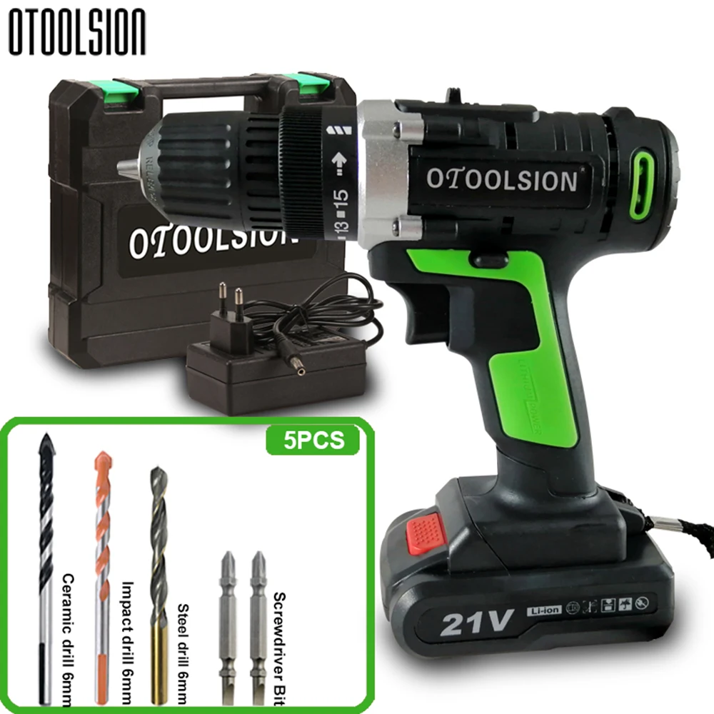 12V 21V 2Speed Cordless Drill Cordless Screwdrivers Power Tool Set Drill Electric Screwdriver Electric Drill with Free Bits Part (2)
