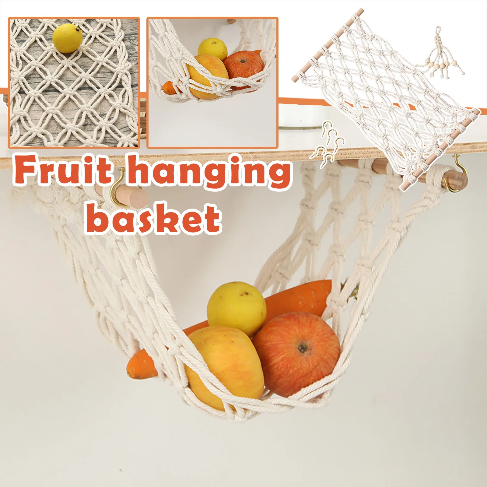Woven Tapestry Kitchen Hanging Pocket Vegetable And Fruit Hanging