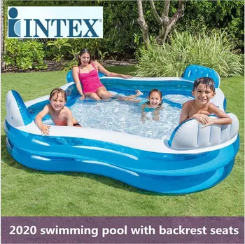 INTEX-piscina inflable para niños, piscina inflable transparente gruesa para bebés, familia y adultos