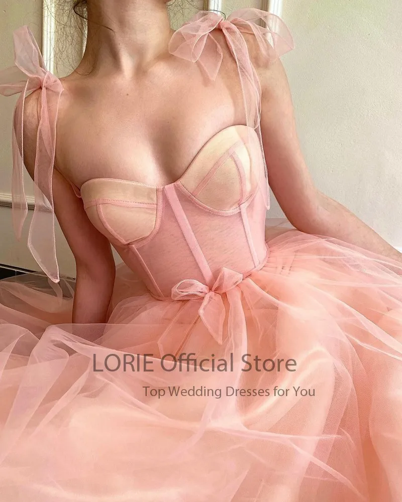 LORIE Fairy Pink Prom Dresses Spaghetti Strap A-Line Arabic Evening Gown Blush Pink Long Celebrity Party Dress for Graduation LORIE Fairy Pink Prom Dresses Spaghetti Strap A-Line Arabic Evening Gown Blush Pink Long Celebrity Party Dress for Graduation