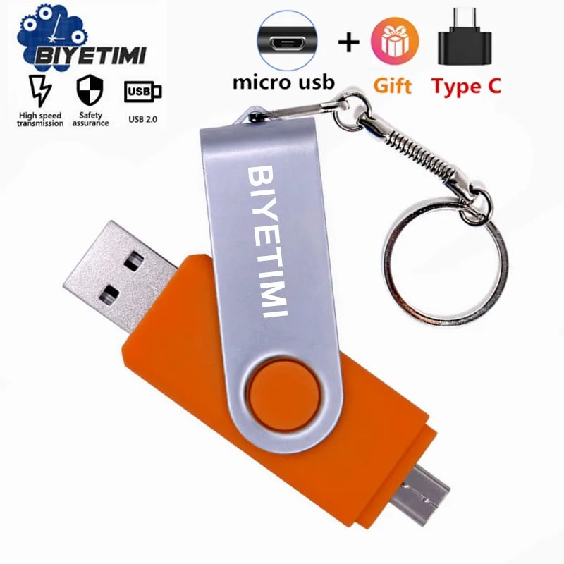 

Biyetimi Multifunctional USB stick 128gb otg 2.0 pendrive 64gb Flash Drive 256gb 16gb cle usb 32gb Pen Drive for phone