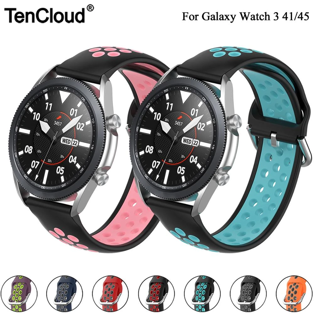 Band For Samsung Galaxy Watch 3 R850 R840 Silicone Strap For Galaxy Watch Active 3 Wristband 22 Universal Sport Breath Belt Smart Accessories Aliexpress