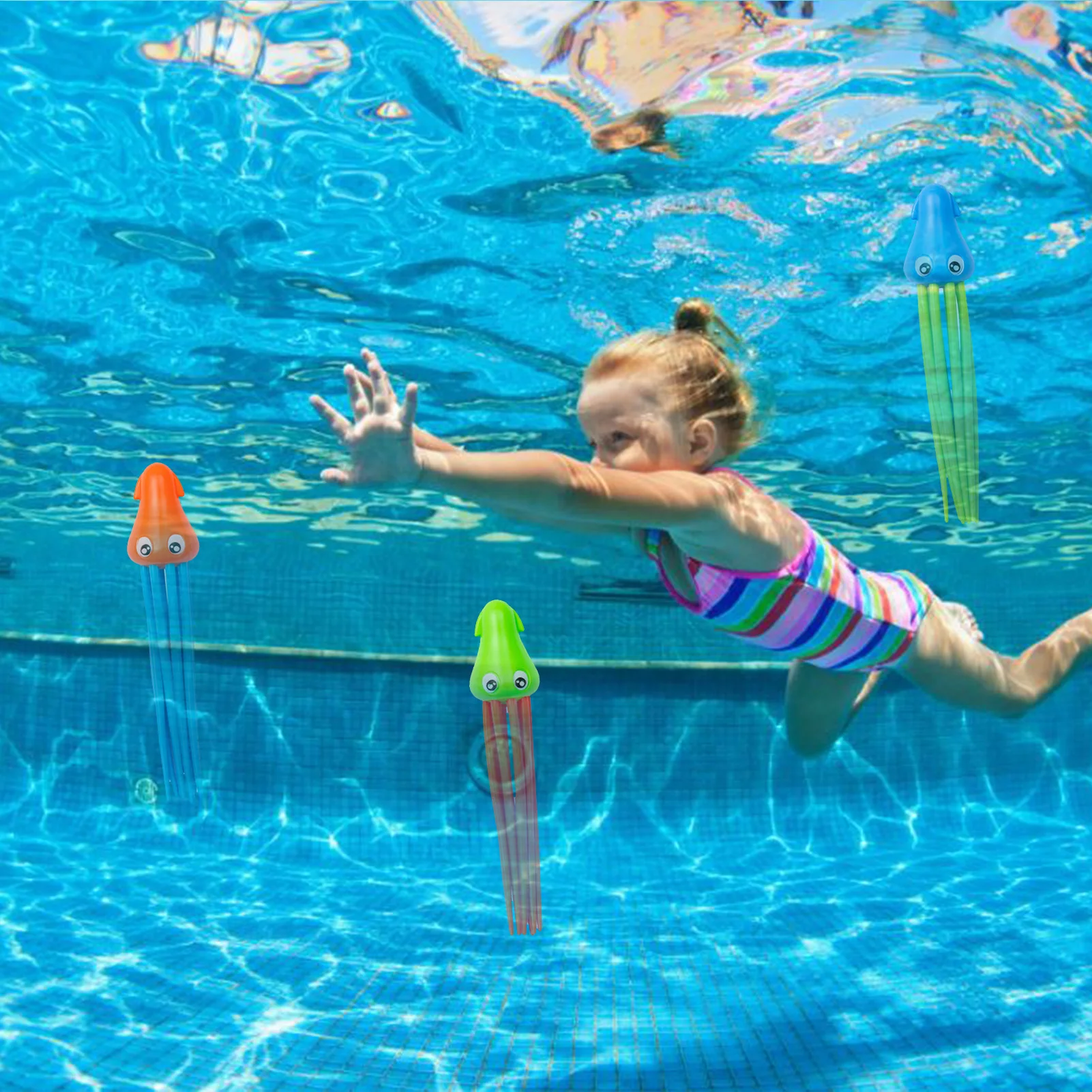 Children Swimming Octopus Pool Diving Toys Children Funny Octopus Play Water Toys Underwater Training Fun Bath