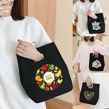 

Women Tote Thermal Lunch Box for Children,handbags Storage Travel Bags Anime Food Printing Packed Lunch Picnic Clutches Bags