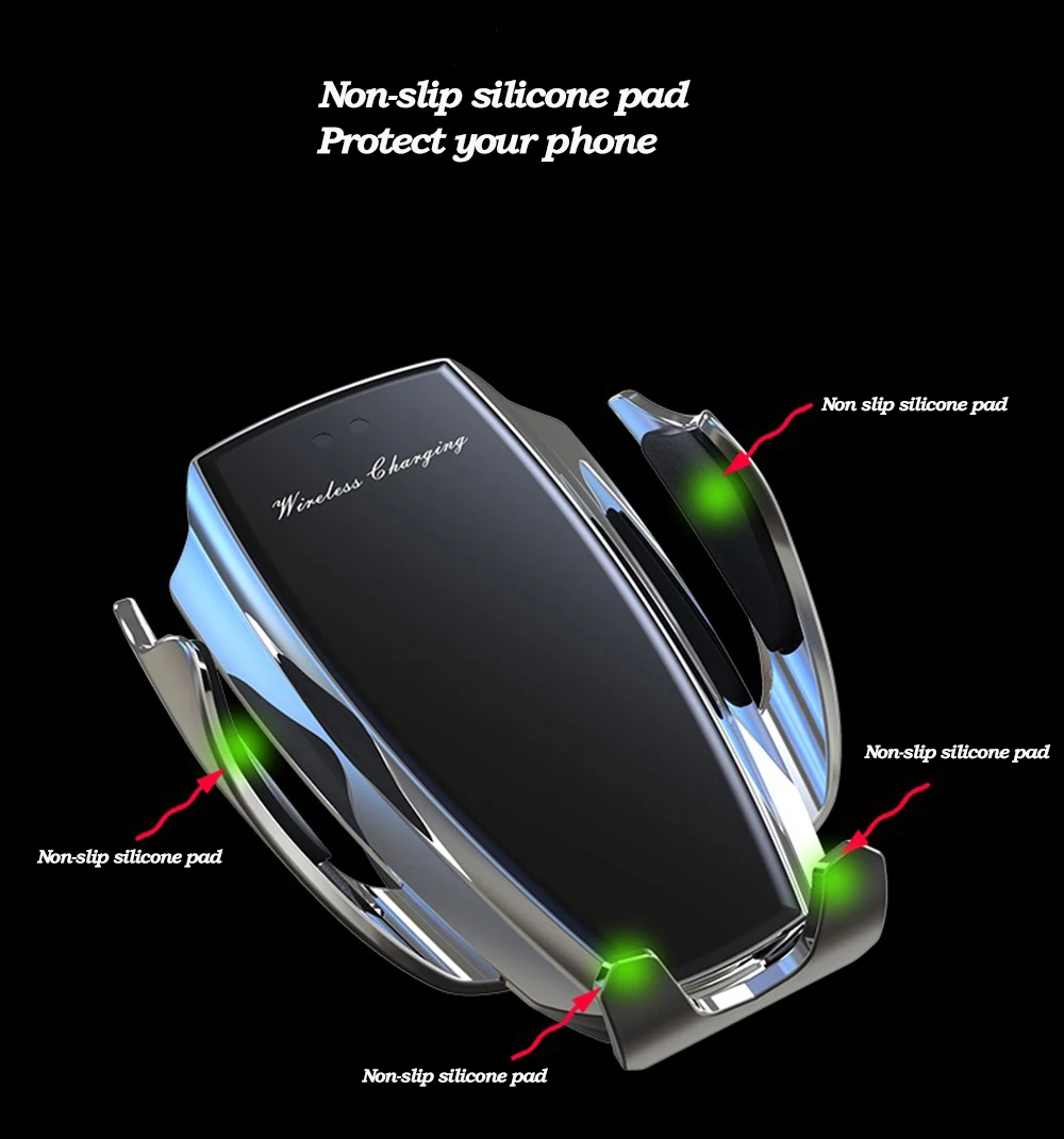 Автоматический зажим автомобильный беспроводной зарядный держатель Qi быстрое крепление для зарядки для samsung S10/10+ S9 S8 Note9 iphone 11 XS XR