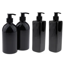 4X500 мл пустая пластиковая бутылка для лосьона и шампуня многоразового использования, контейнер для крема, расширенная текстура, украшение для ванной комнаты