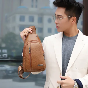 

2020 Men's Messager Bag Men's Chest Bag for Custom PU PVC Shoulder Bag Diagonal Package Messenger Travel Bag Cross Body Bags