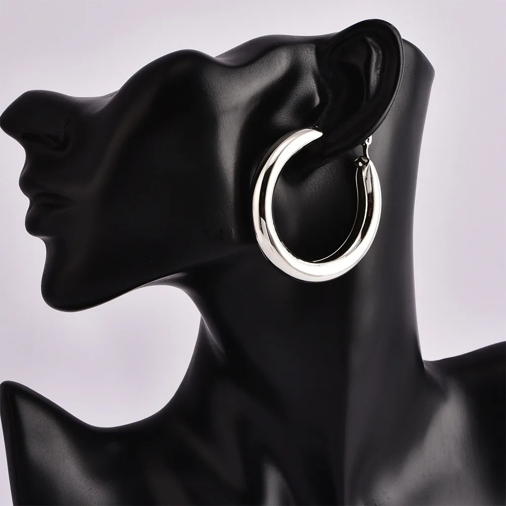 Горячая круглые серьги толстые круглые металлические женские серьги для женщин Hyperbole ювелирные изделия оптом серьги-кольца Oorbellen