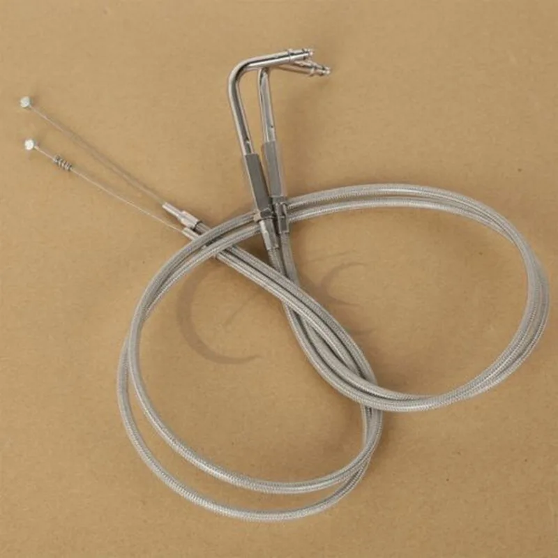 Motorcycle 39" 100CM Stainless Steel Throttle Cable For Harley FLTR FLHT FLHRC FLHRI FLHRCI
